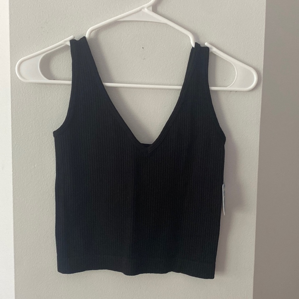 Free people black ribbed top